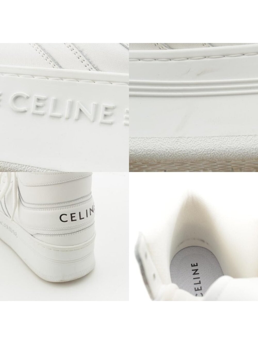 Celine Platform High Cut Sneakers Shoes White - Picture 9 of 10